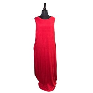 Sleeveless Red Maxi Dress - Classic Women's Long Dress